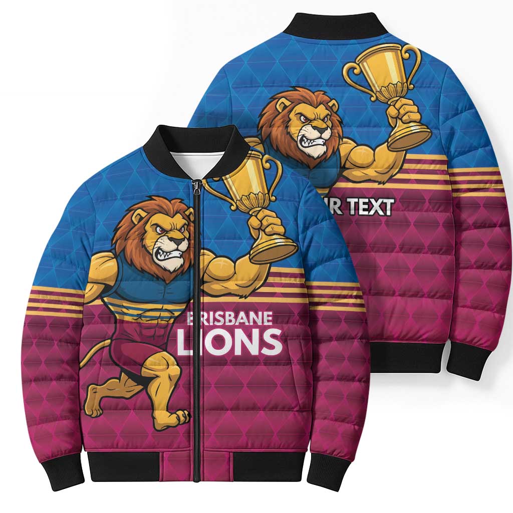 Custom Pride of Brisbane Champion Roar Bomber Puffer Jacket - Aussie Hoodie