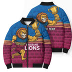 Custom Pride of Brisbane Champion Roar Bomber Puffer Jacket - Aussie Hoodie