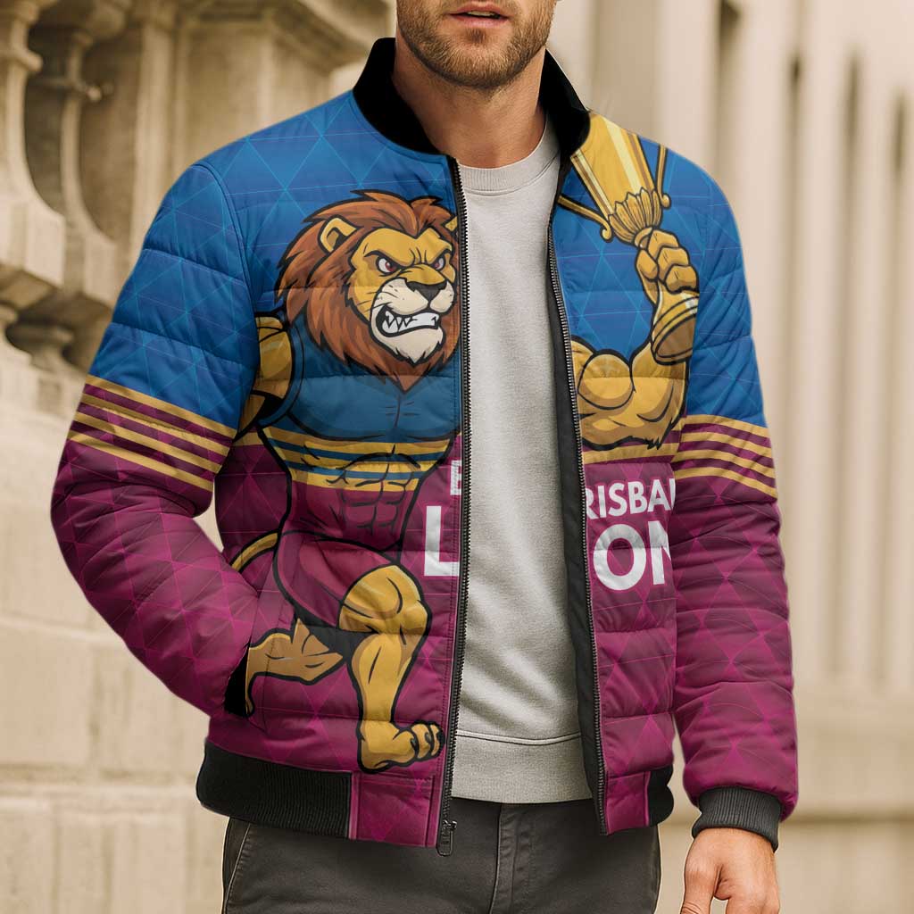 Custom Pride of Brisbane Champion Roar Bomber Puffer Jacket - Aussie Hoodie