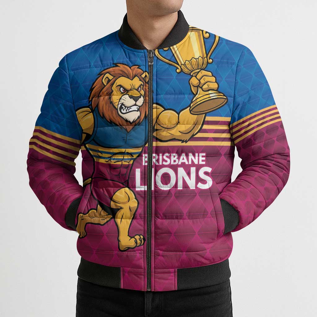 Custom Pride of Brisbane Champion Roar Bomber Puffer Jacket - Aussie Hoodie