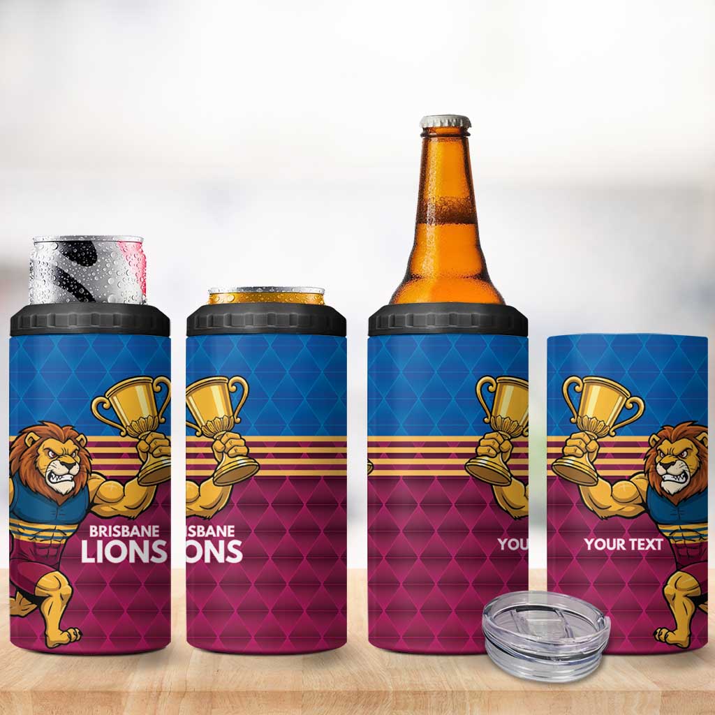 Custom Pride of Brisbane Champion Roar 4 in 1 Can Cooler Tumbler - Aussie Hoodie