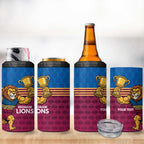 Custom Pride of Brisbane Champion Roar 4 in 1 Can Cooler Tumbler - Aussie Hoodie