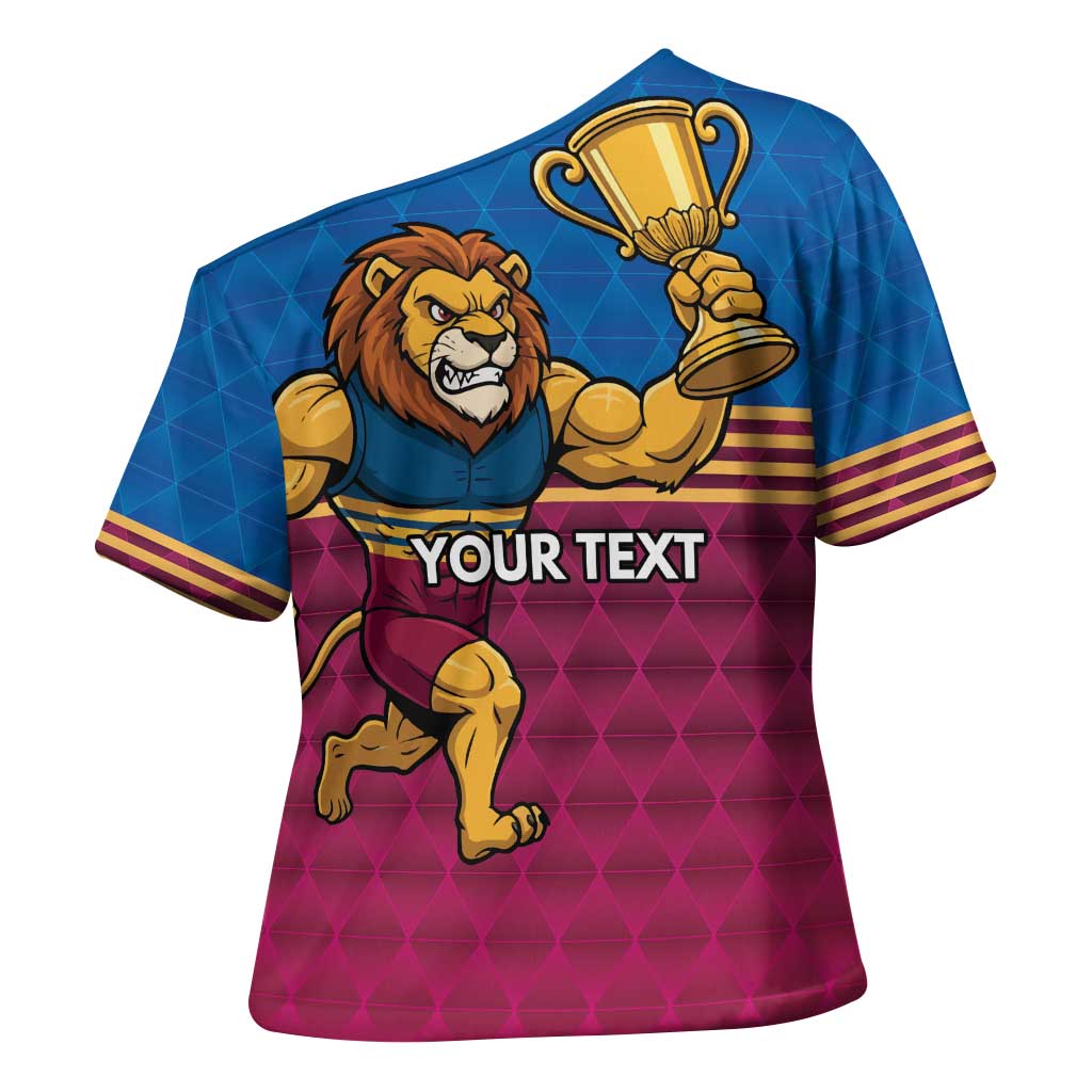 Custom Pride of Brisbane Champion Roar Cross Shoulder Shirt - Aussie Hoodie