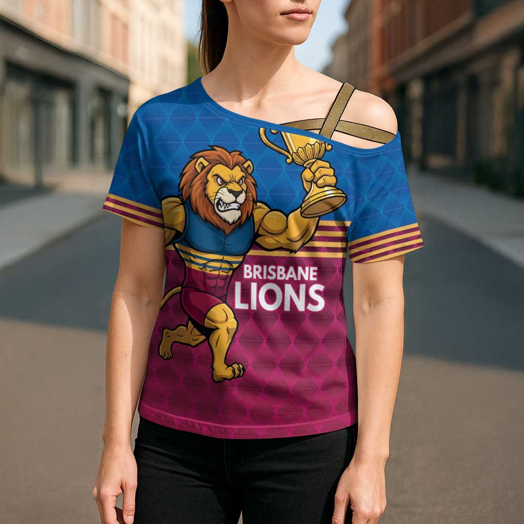 Custom Pride of Brisbane Champion Roar Cross Shoulder Shirt - Aussie Hoodie