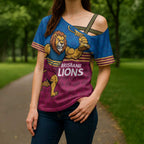 Custom Pride of Brisbane Champion Roar Cross Shoulder Shirt - Aussie Hoodie