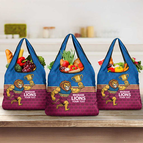 Custom Pride of Brisbane Champion Roar Grocery Bag - Aussie Hoodie