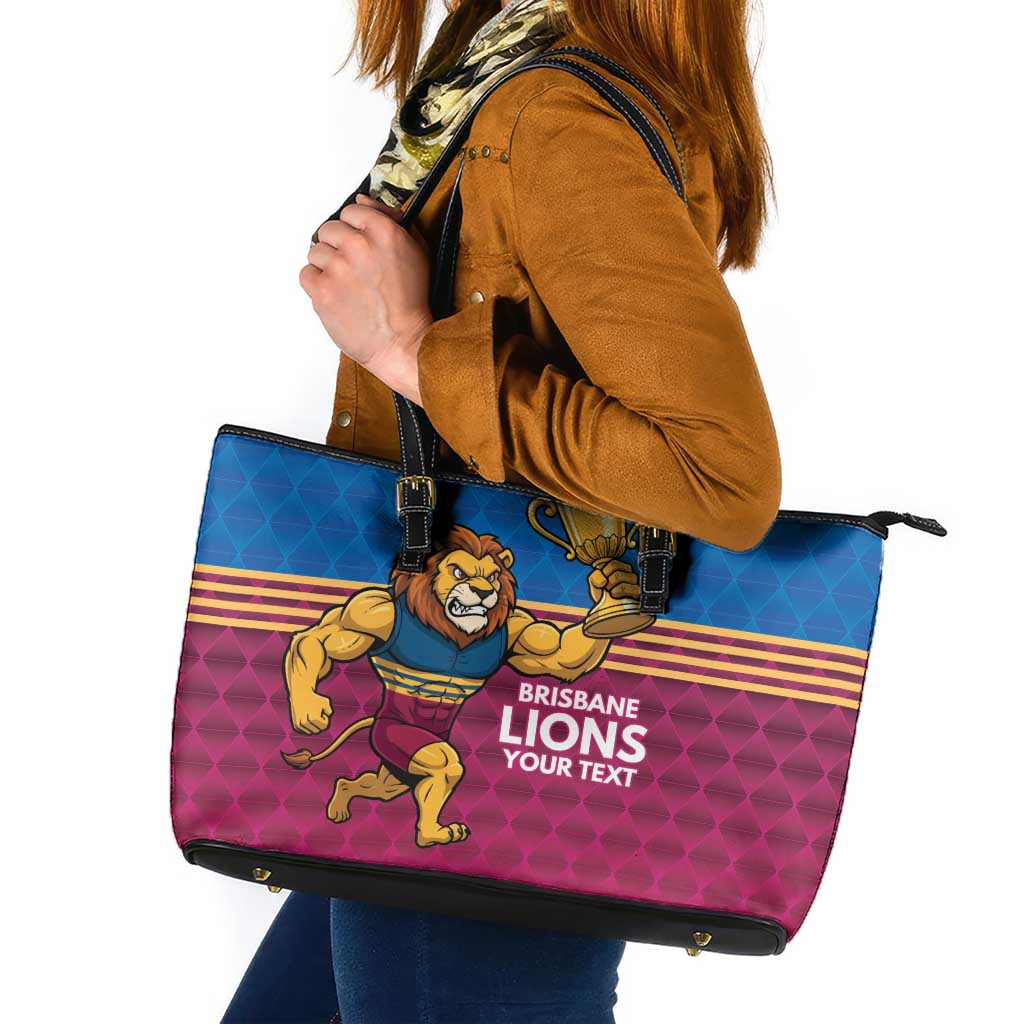 Custom Pride of Brisbane Champion Roar Leather Tote Bag - Aussie Hoodie