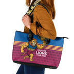 Custom Pride of Brisbane Champion Roar Leather Tote Bag - Aussie Hoodie