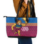 Custom Pride of Brisbane Champion Roar Leather Tote Bag - Aussie Hoodie