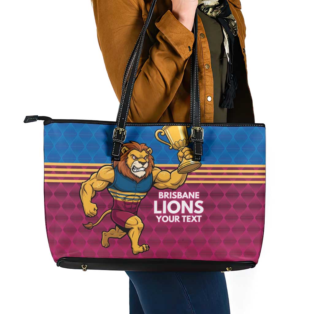 Custom Pride of Brisbane Champion Roar Leather Tote Bag - Aussie Hoodie