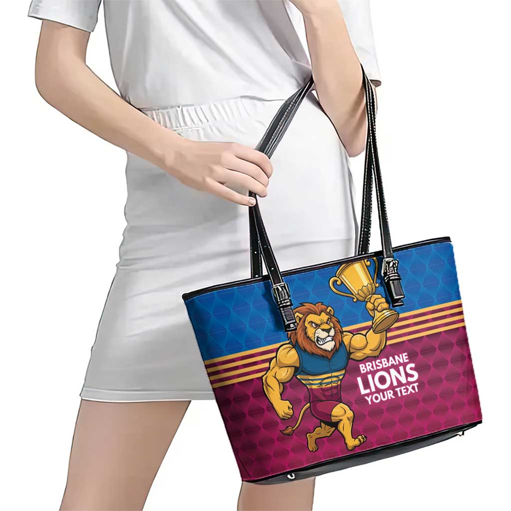 Custom Pride of Brisbane Champion Roar Leather Tote Bag - Aussie Hoodie