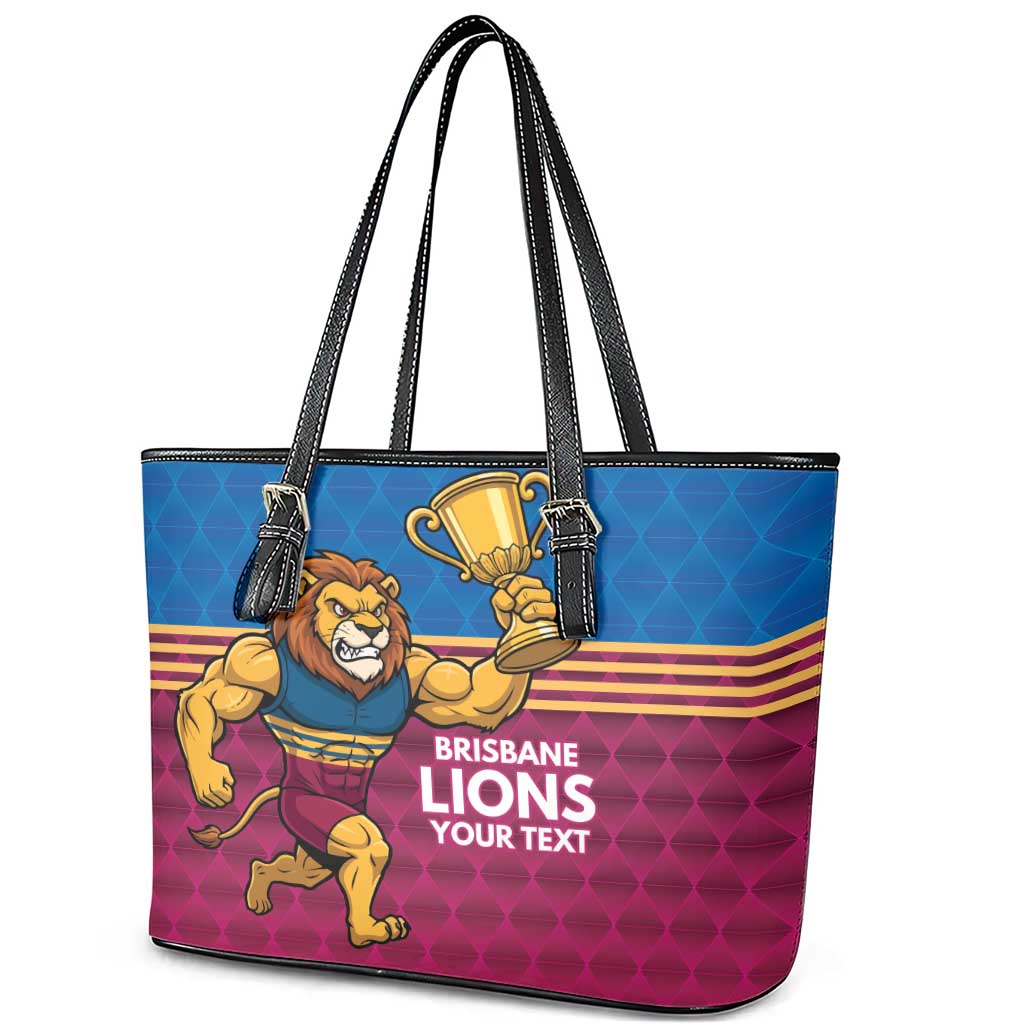 Custom Pride of Brisbane Champion Roar Leather Tote Bag - Aussie Hoodie