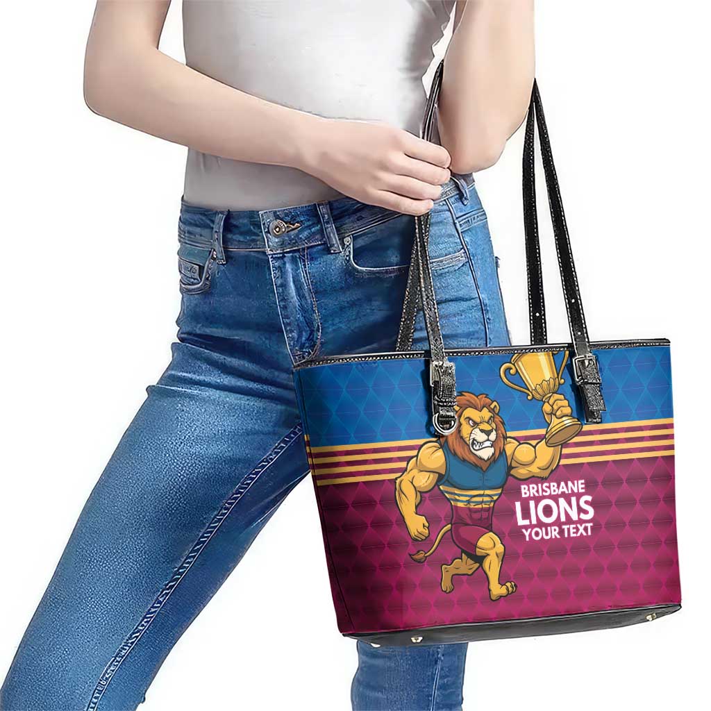 Custom Pride of Brisbane Champion Roar Leather Tote Bag - Aussie Hoodie