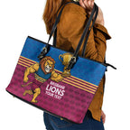 Custom Pride of Brisbane Champion Roar Leather Tote Bag - Aussie Hoodie
