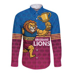 Custom Pride of Brisbane Champion Roar Long Sleeve Button Shirt - Aussie Hoodie