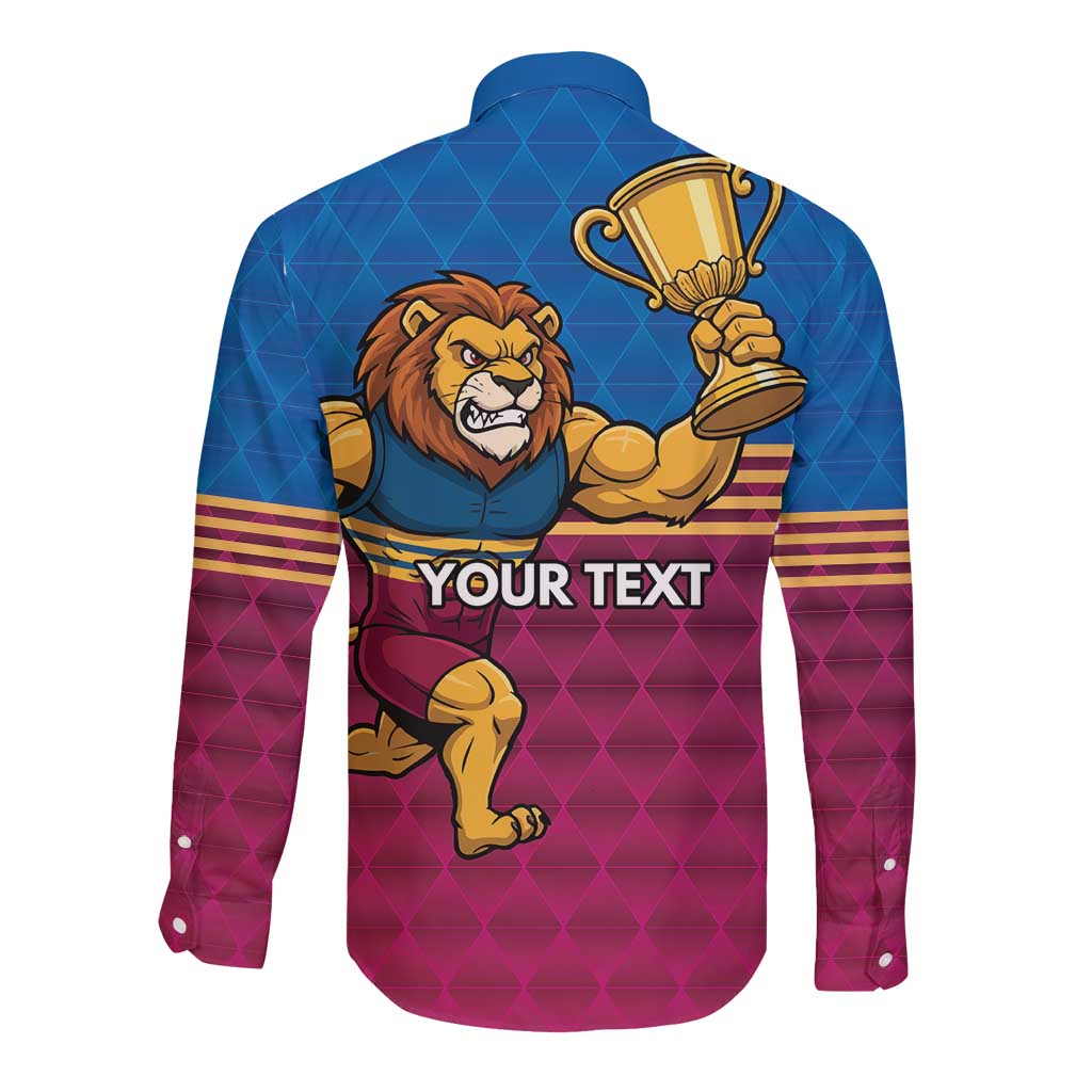 Custom Pride of Brisbane Champion Roar Long Sleeve Button Shirt - Aussie Hoodie