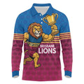 Custom Pride of Brisbane Champion Roar Long Sleeve Polo Shirt - Aussie Hoodie