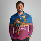 Custom Pride of Brisbane Champion Roar Long Sleeve Polo Shirt - Aussie Hoodie