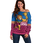 Custom Pride of Brisbane Champion Roar Off Shoulder Sweater - Aussie Hoodie