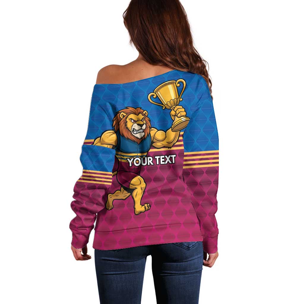 Custom Pride of Brisbane Champion Roar Off Shoulder Sweater - Aussie Hoodie