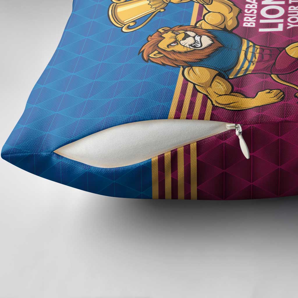 Custom Pride of Brisbane Champion Roar Pillow Cover - Aussie Hoodie