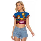 Custom Pride of Brisbane Champion Roar Raglan Cropped T Shirt - Aussie Hoodie