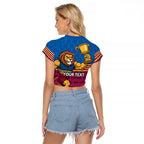 Custom Pride of Brisbane Champion Roar Raglan Cropped T Shirt - Aussie Hoodie