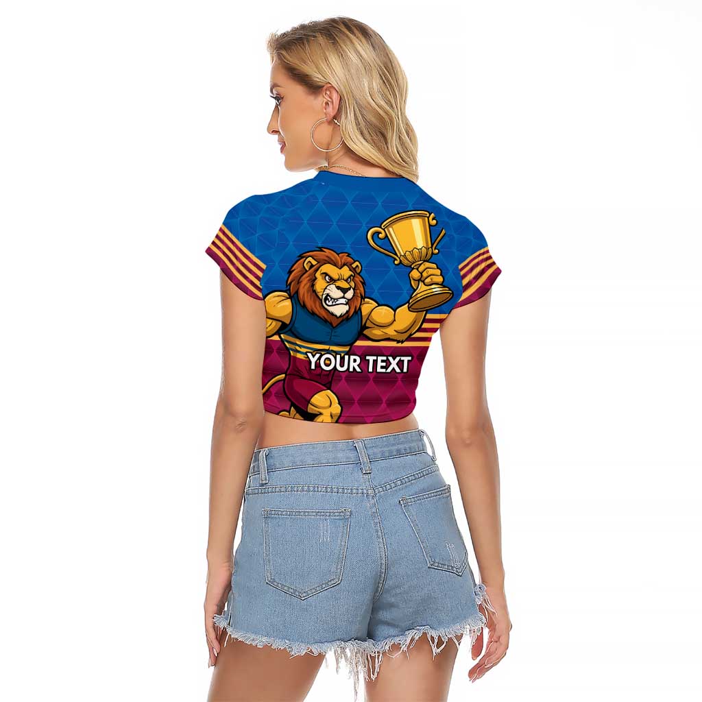Custom Pride of Brisbane Champion Roar Raglan Cropped T Shirt - Aussie Hoodie