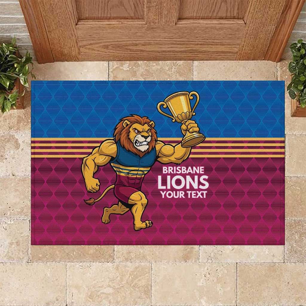 Custom Pride of Brisbane Champion Roar Rubber Doormat - Aussie Hoodie
