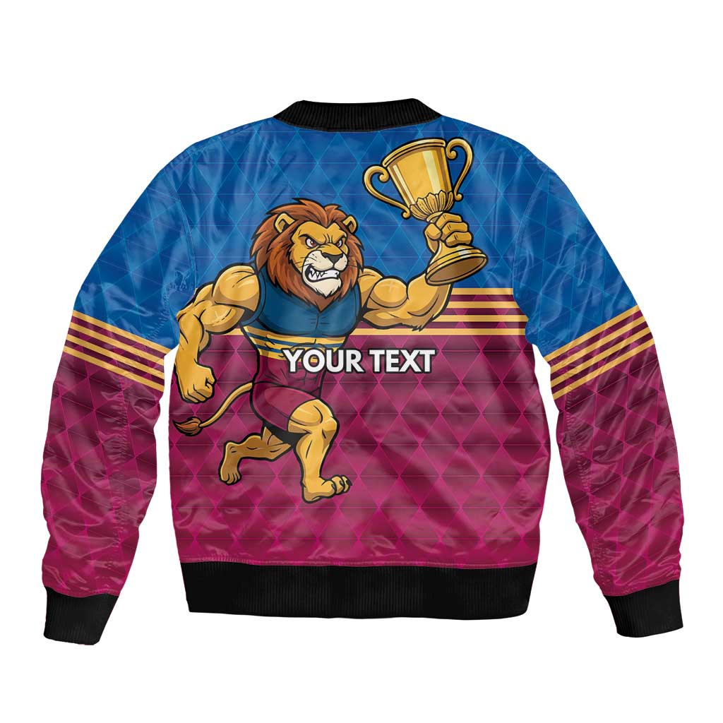 Custom Pride of Brisbane Champion Roar Sleeve Zip Bomber Jacket - Aussie Hoodie