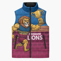 Custom Pride of Brisbane Champion Roar Sleeveless Puffer Jacket - Aussie Hoodie