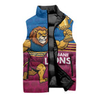 Custom Pride of Brisbane Champion Roar Sleeveless Puffer Jacket - Aussie Hoodie