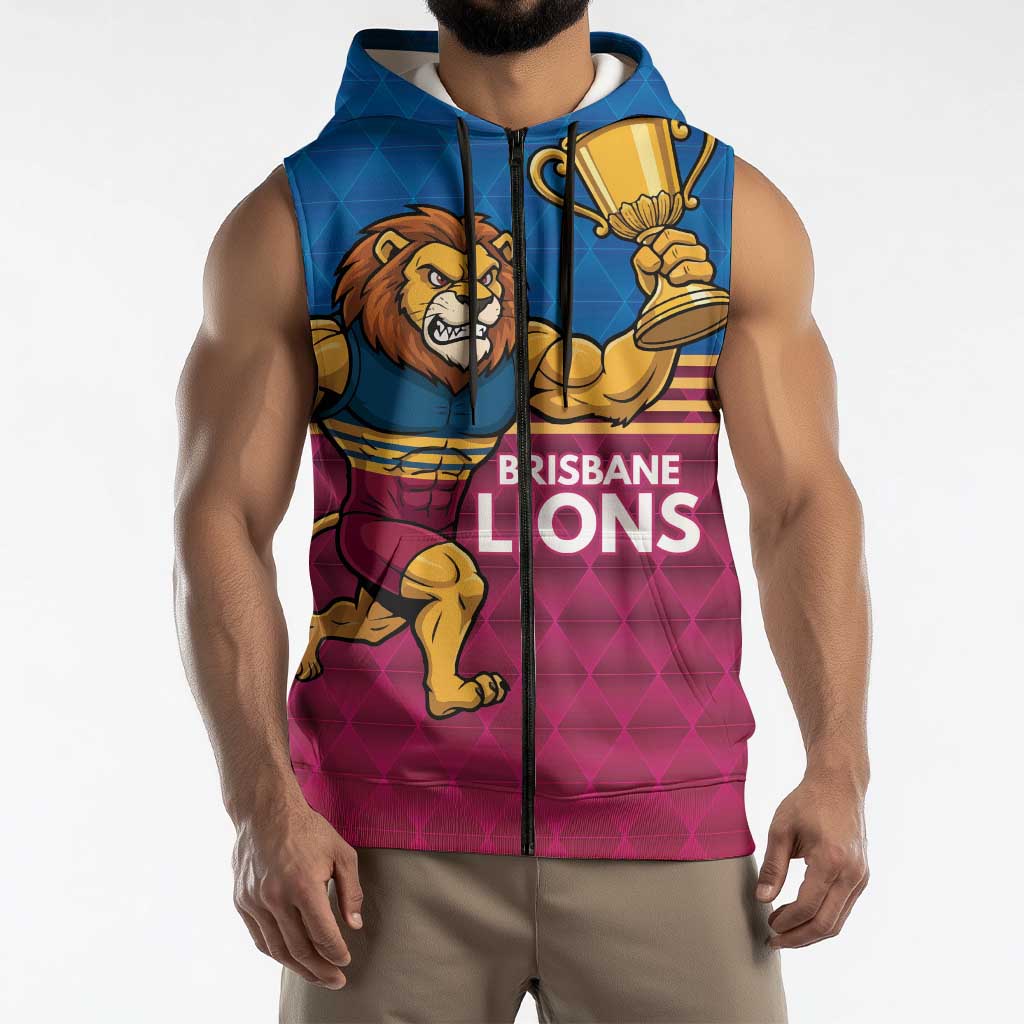 Custom Pride of Brisbane Champion Roar Sleeveless Zip Hoodie LT9