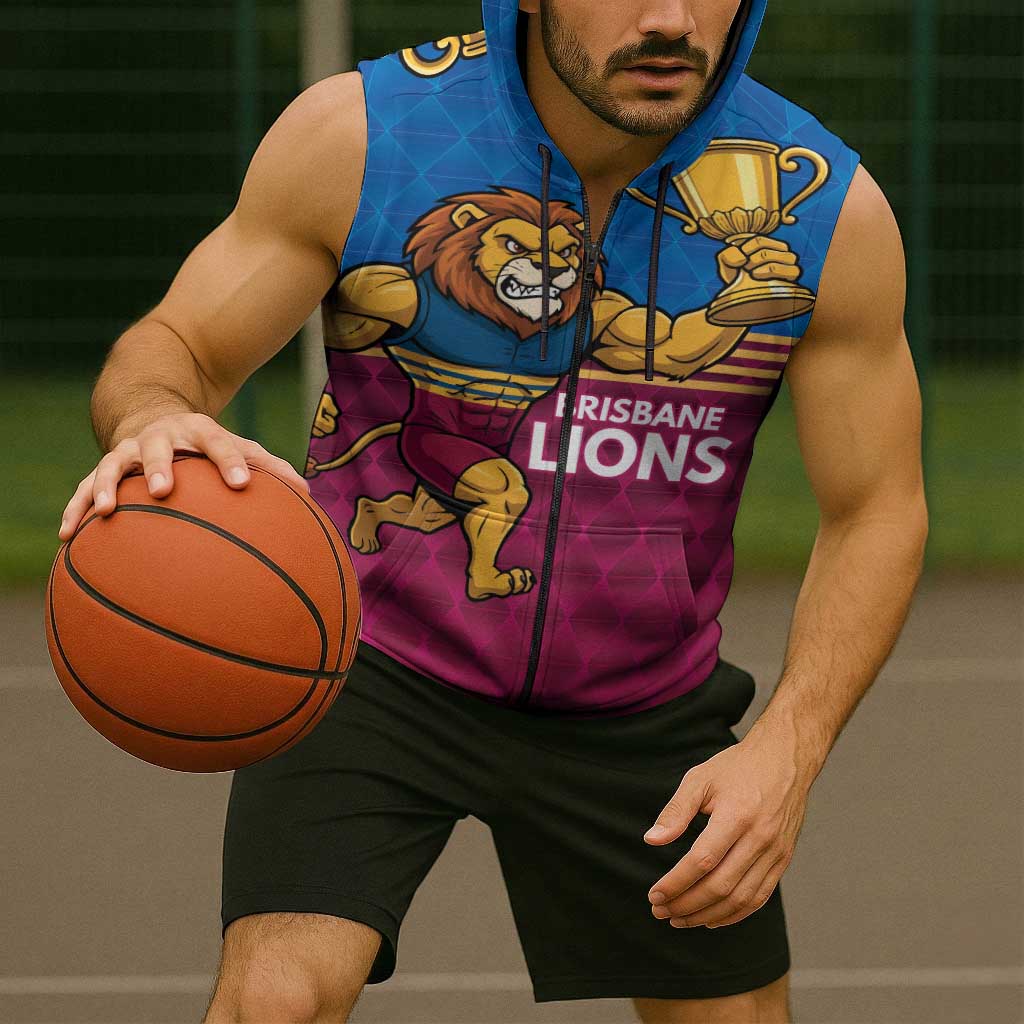 Custom Pride of Brisbane Champion Roar Sleeveless Zip Hoodie LT9