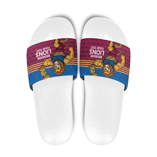 Custom Pride of Brisbane Champion Roar Slide Sandals - Aussie Hoodie