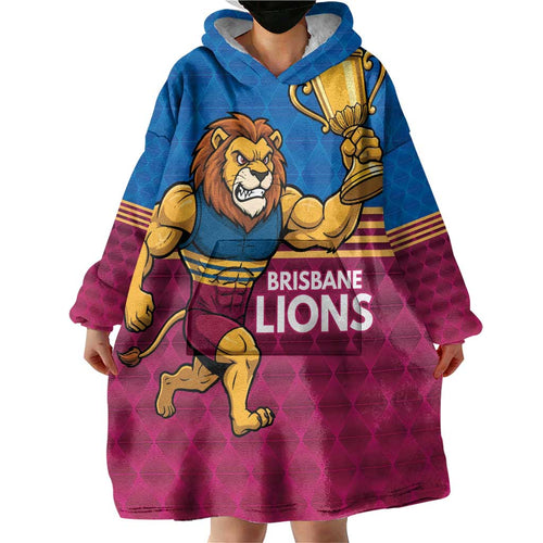 Custom Pride of Brisbane Champion Roar Wearable Blanket Hoodie - Aussie Hoodie
