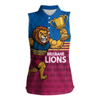 Custom Pride of Brisbane Champion Roar Women Sleeveless Polo Shirt - Aussie Hoodie