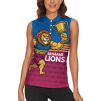 Custom Pride of Brisbane Champion Roar Women Sleeveless Polo Shirt - Aussie Hoodie