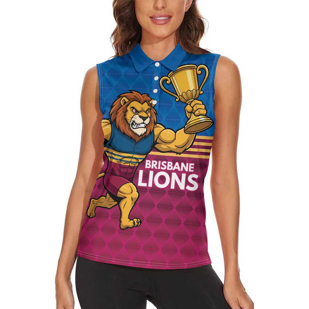 Custom Pride of Brisbane Champion Roar Women Sleeveless Polo Shirt - Aussie Hoodie