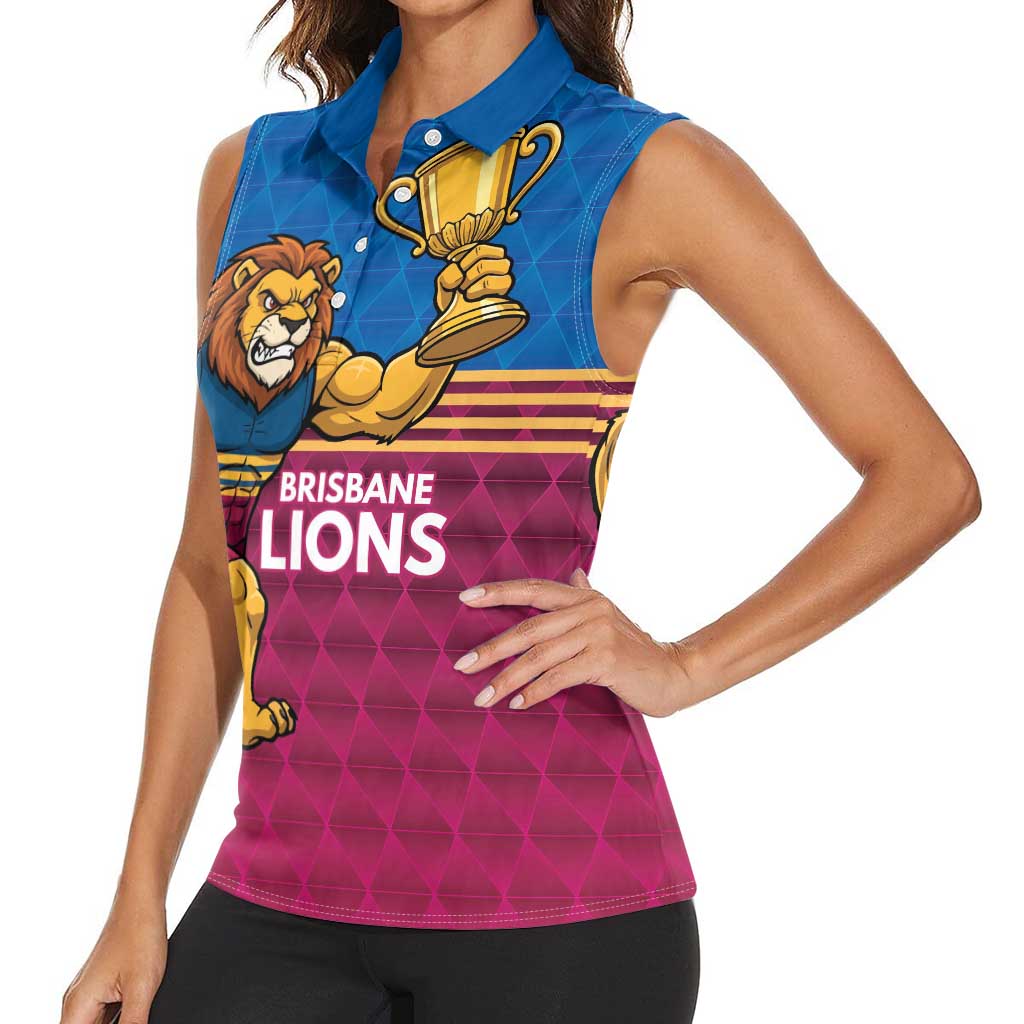Custom Pride of Brisbane Champion Roar Women Sleeveless Polo Shirt - Aussie Hoodie