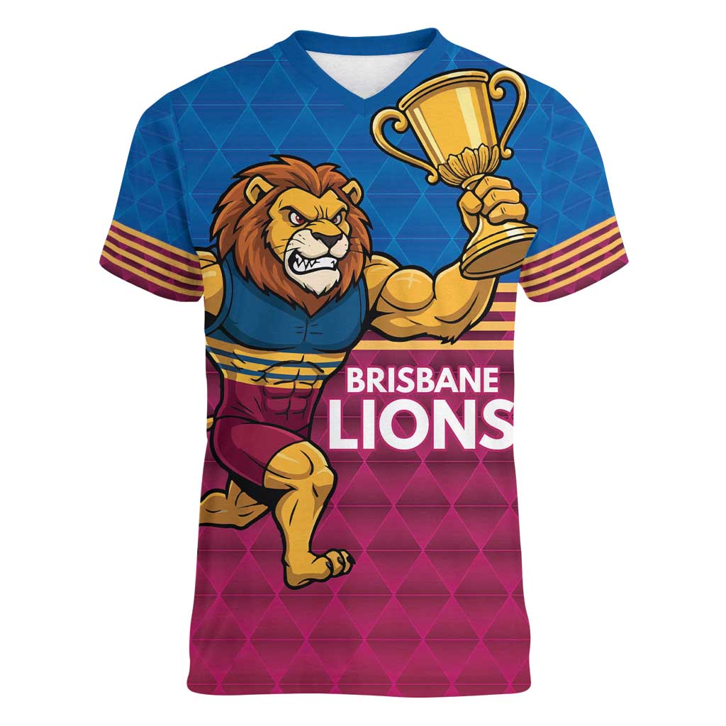 Custom Pride of Brisbane Champion Roar Women V-Neck T-Shirt - Aussie Hoodie