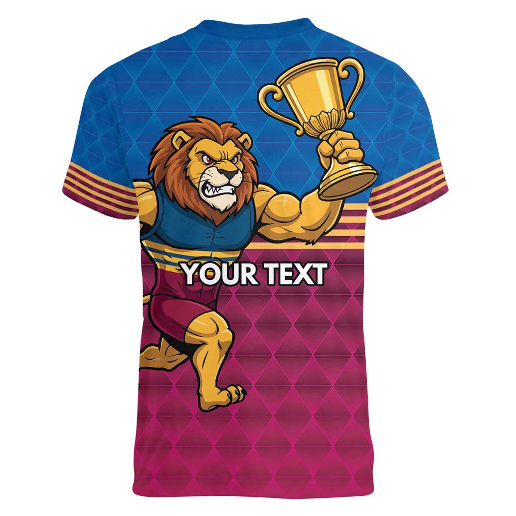 Custom Pride of Brisbane Champion Roar Women V-Neck T-Shirt - Aussie Hoodie