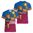 Custom Pride of Brisbane Champion Roar Women V-Neck T-Shirt - Aussie Hoodie