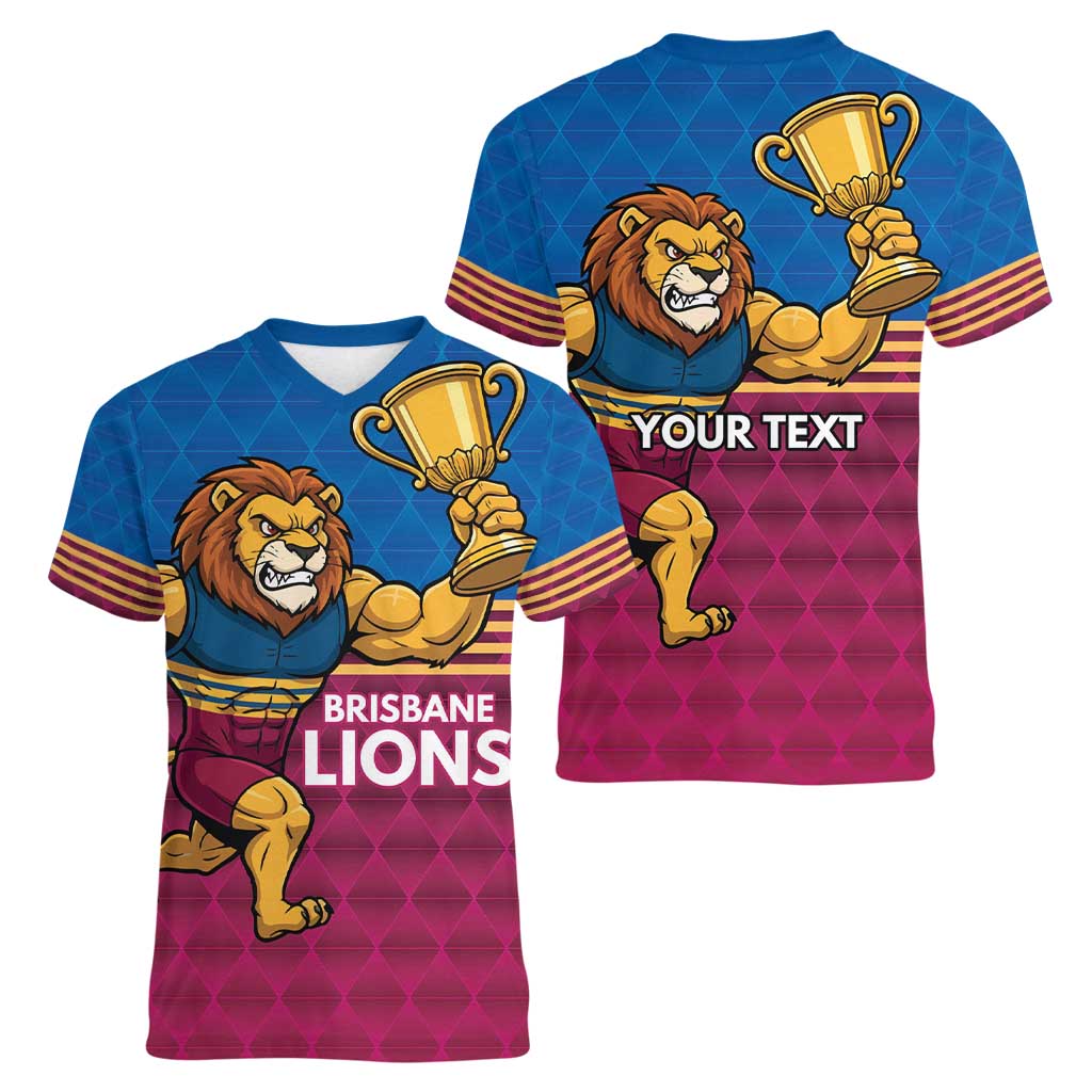 Custom Pride of Brisbane Champion Roar Women V-Neck T-Shirt - Aussie Hoodie