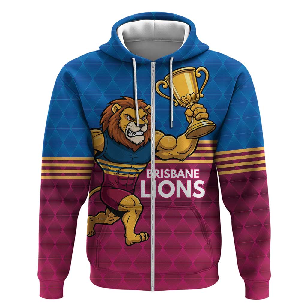 Custom Pride of Brisbane Champion Roar Zip Hoodie - Aussie Hoodie