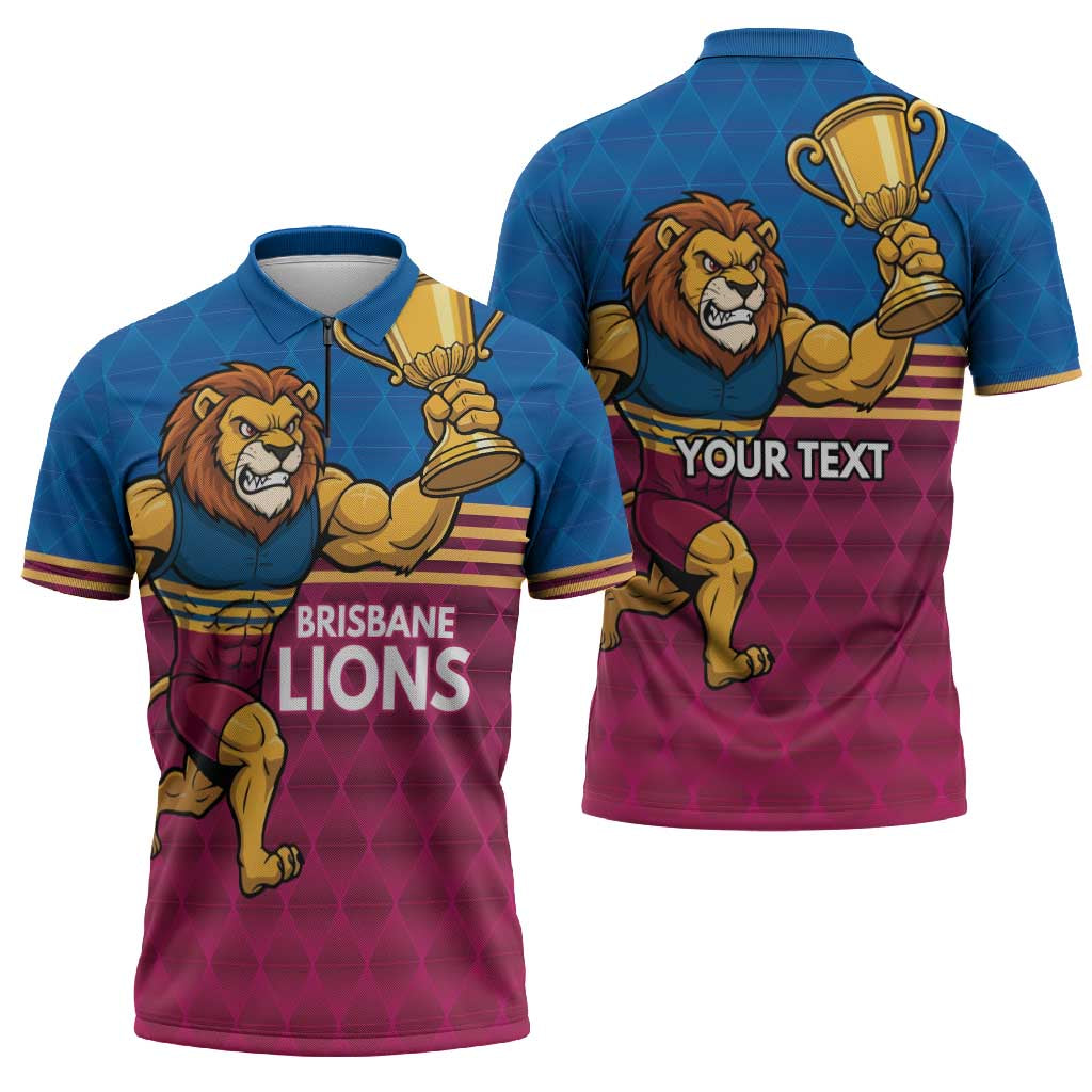 Custom Pride of Brisbane Champion Roar Zipper Polo Shirt - Aussie Hoodie