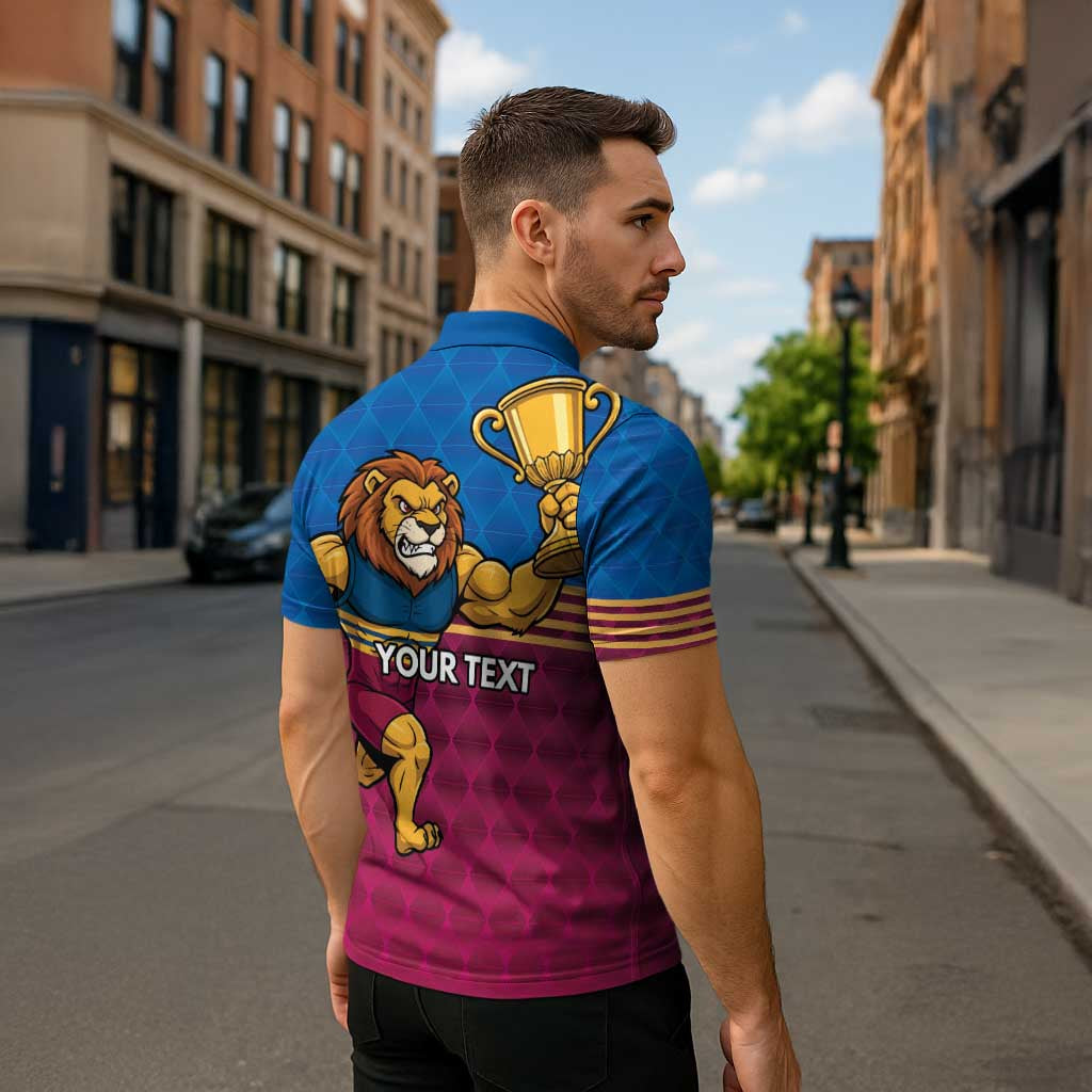 Custom Pride of Brisbane Champion Roar Zipper Polo Shirt - Aussie Hoodie