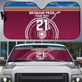 Personalised Brisbane Pride Auto Sun Shade The Roar of Champions - Aussie Hoodie
