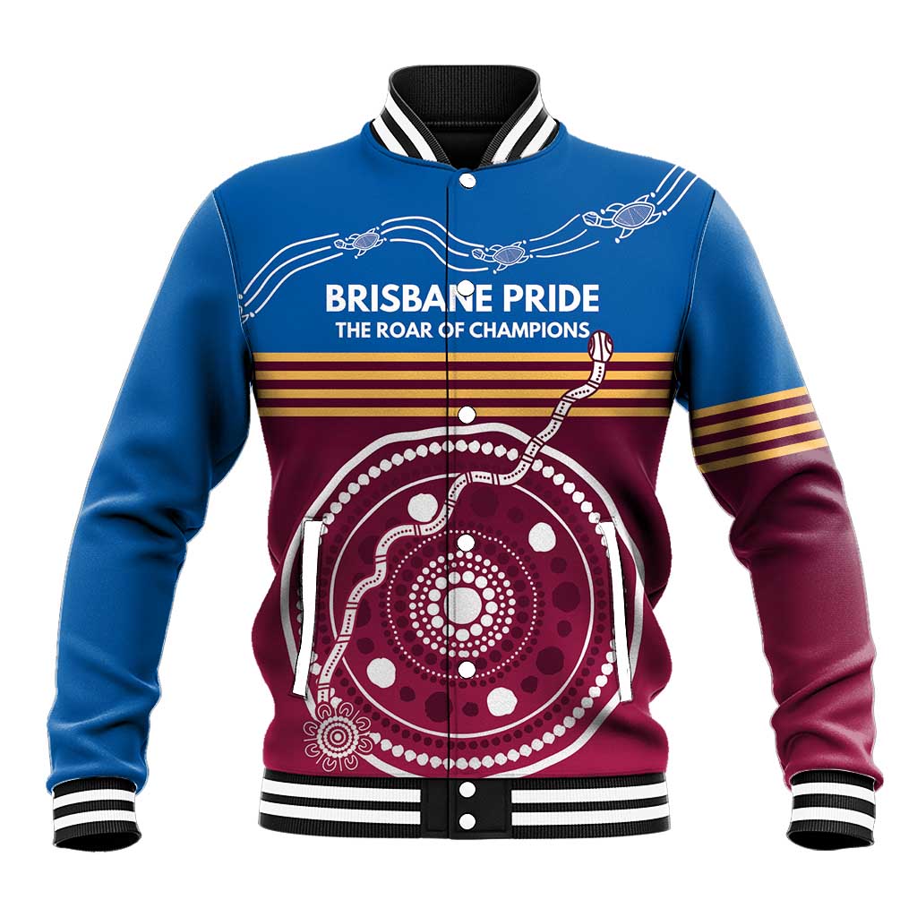 Personalised Brisbane Pride Baseball Jacket The Roar of Champions - Aussie Hoodie