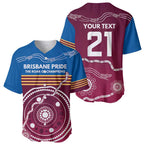 Personalised Brisbane Pride Baseball Jersey The Roar of Champions - Aussie Hoodie